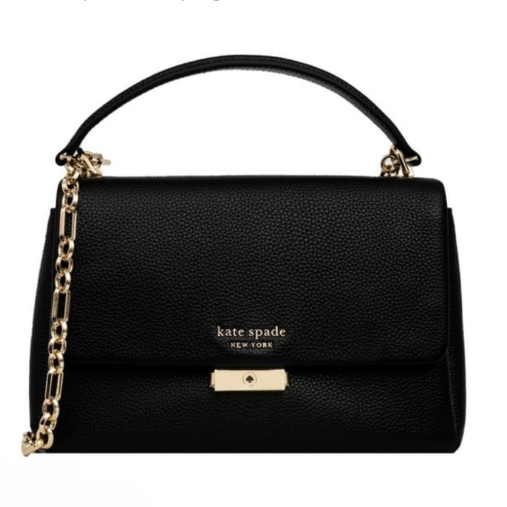KATE SPADE NWT Carlyle pebbled leather shoulder bag -black